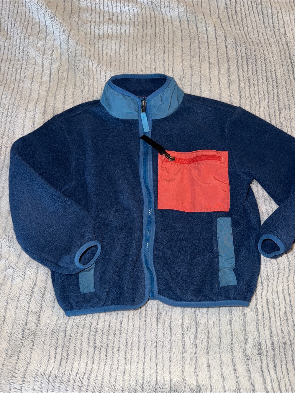 Patagonia Navy and Light Blue Synchilla Fleece Pullover